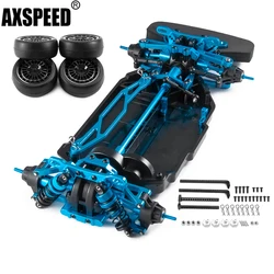 AXSPEED Metal Chassis Frame Kit with Wheels & Shock Absorbers For 1/10 Tamiya TT02 RC Drift Car DIY Upgrade Parts