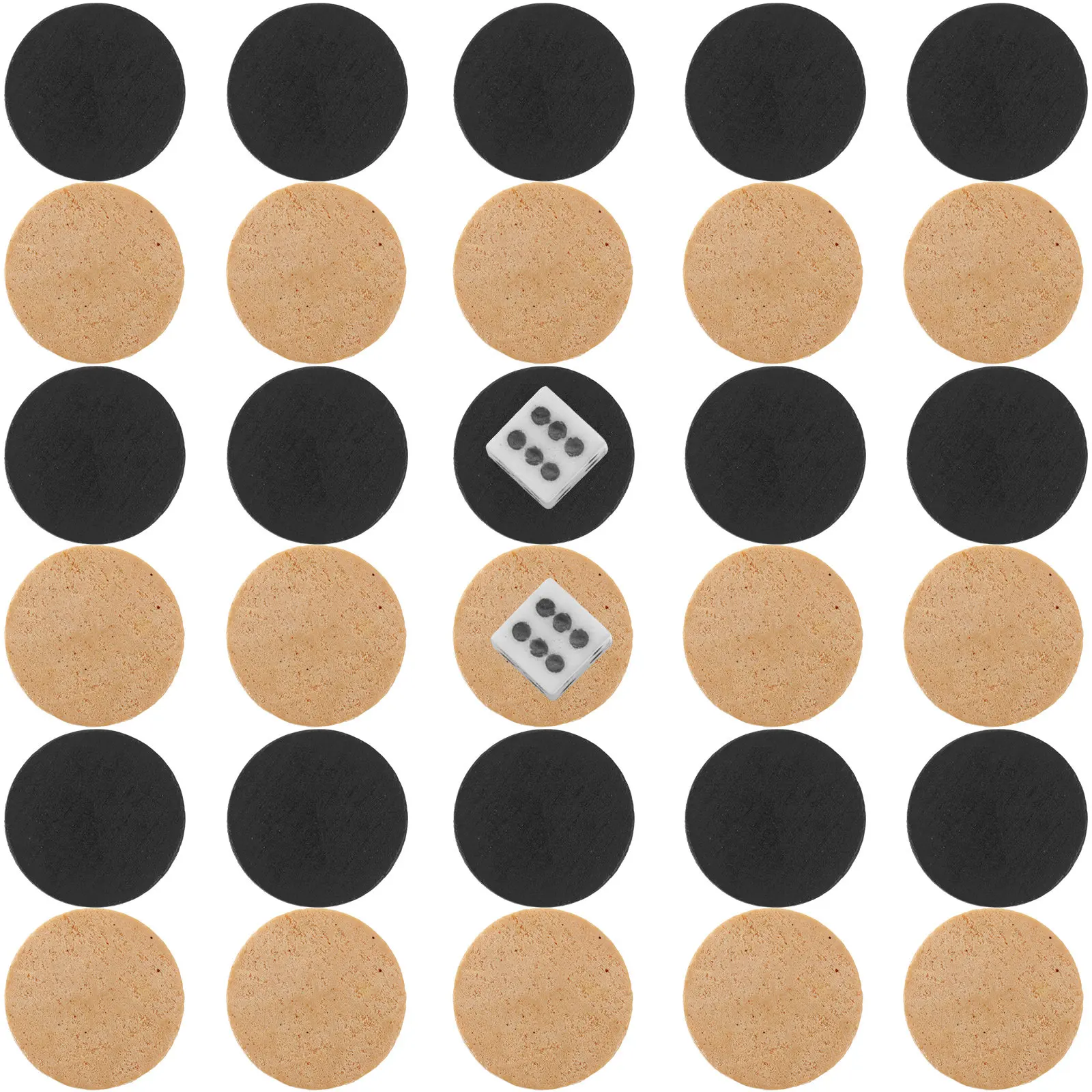 

1Set Wooden Checkers Backgammon Pieces Chess Board Game Accessories Smooth Round Replacement Pieces Wooden Checkers