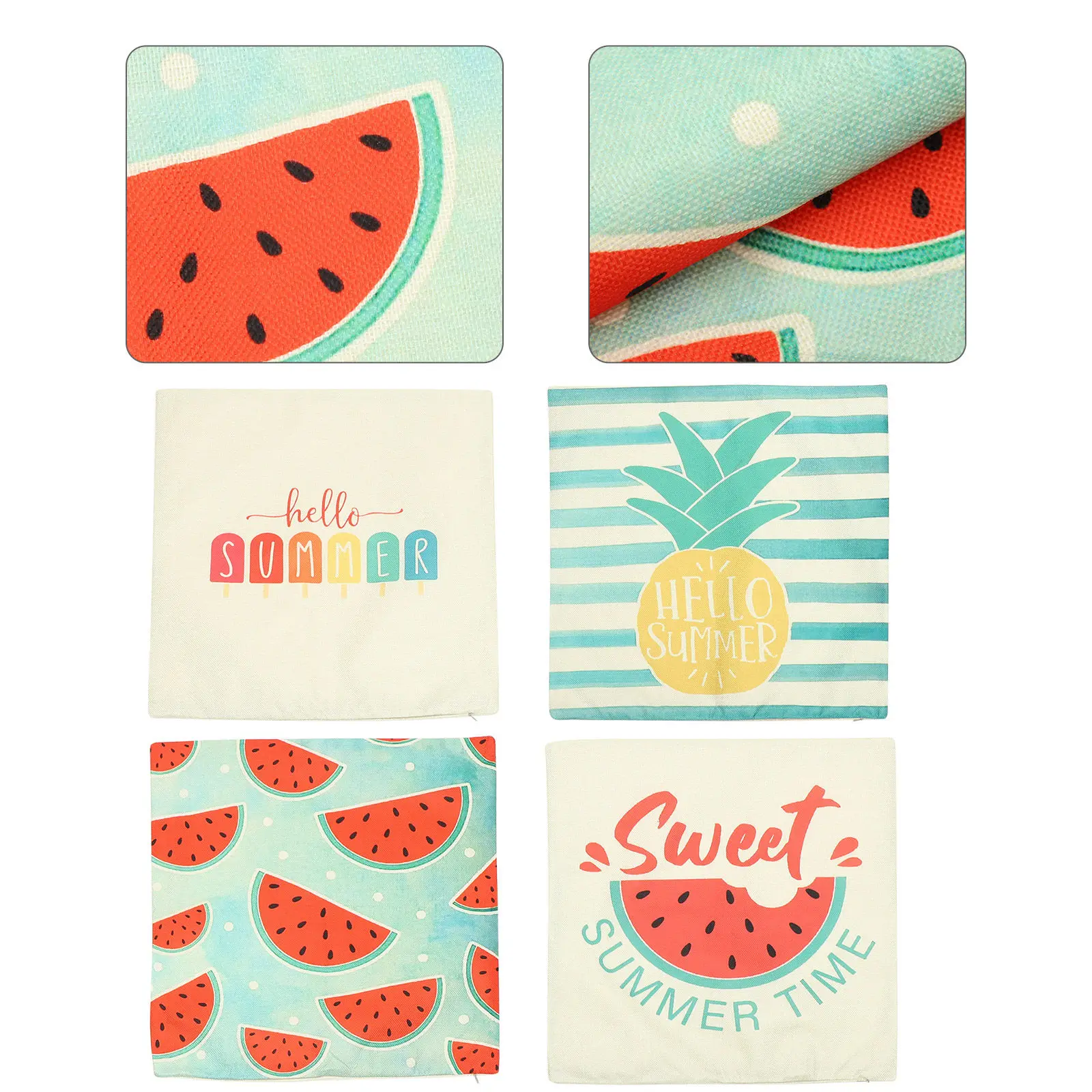 

4pcs Summer Themed Pillowcases Washable Pillowcase Replacement Sofa Pillow Covers Comfortable Pillow Protective Cover Children