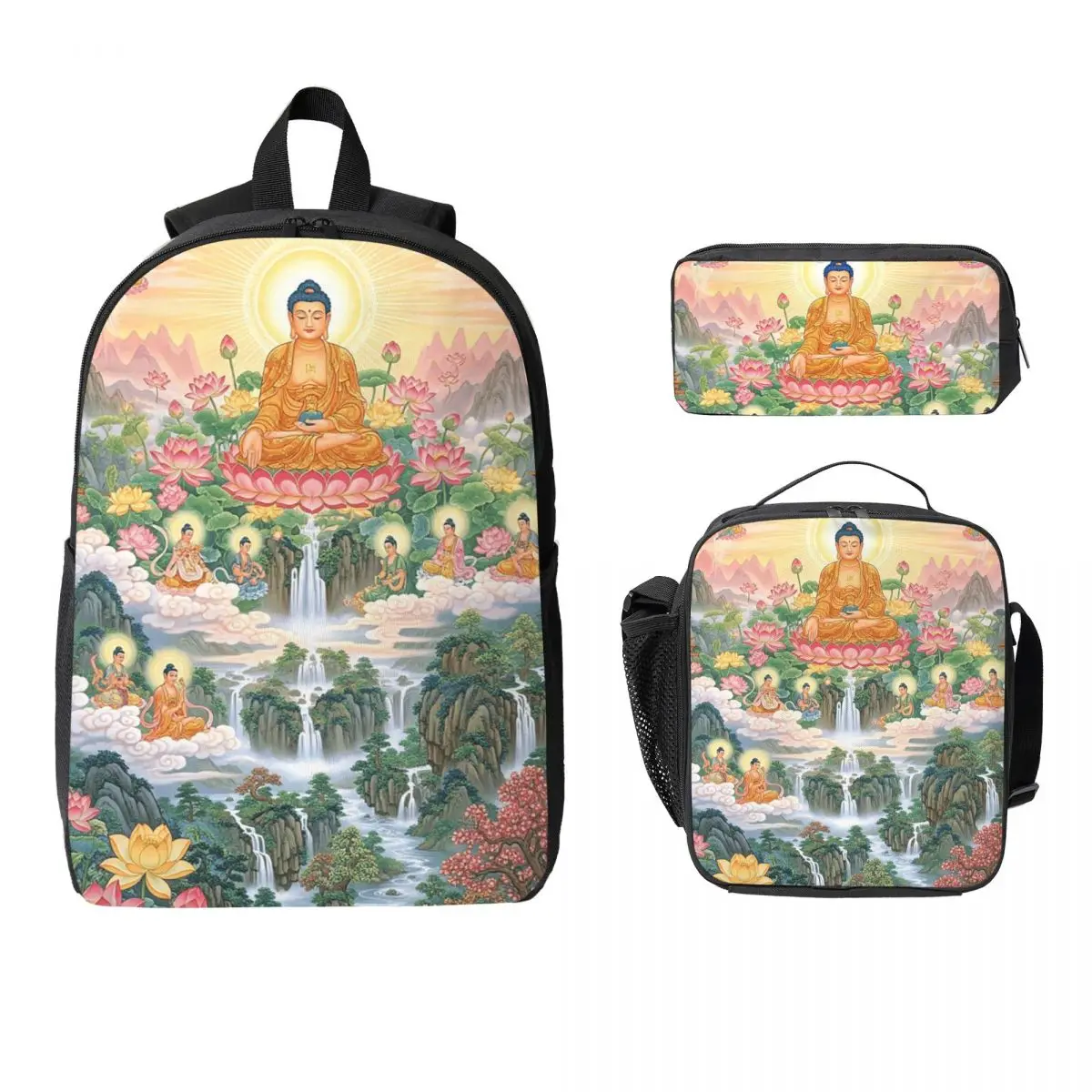 

Tantric Buddhist Deity Buddhism God Buddha Backpack BookBag School Bag Computer Shoulder Bags 3ps Lunch Bag Pencil Case