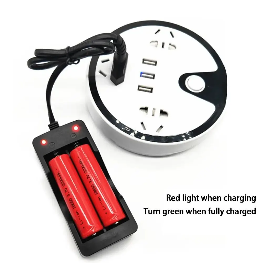 18650 Dual Charging Battery Charger With Cable Flashlight Dual Slot Smart Lithium Battery Charger Adapter