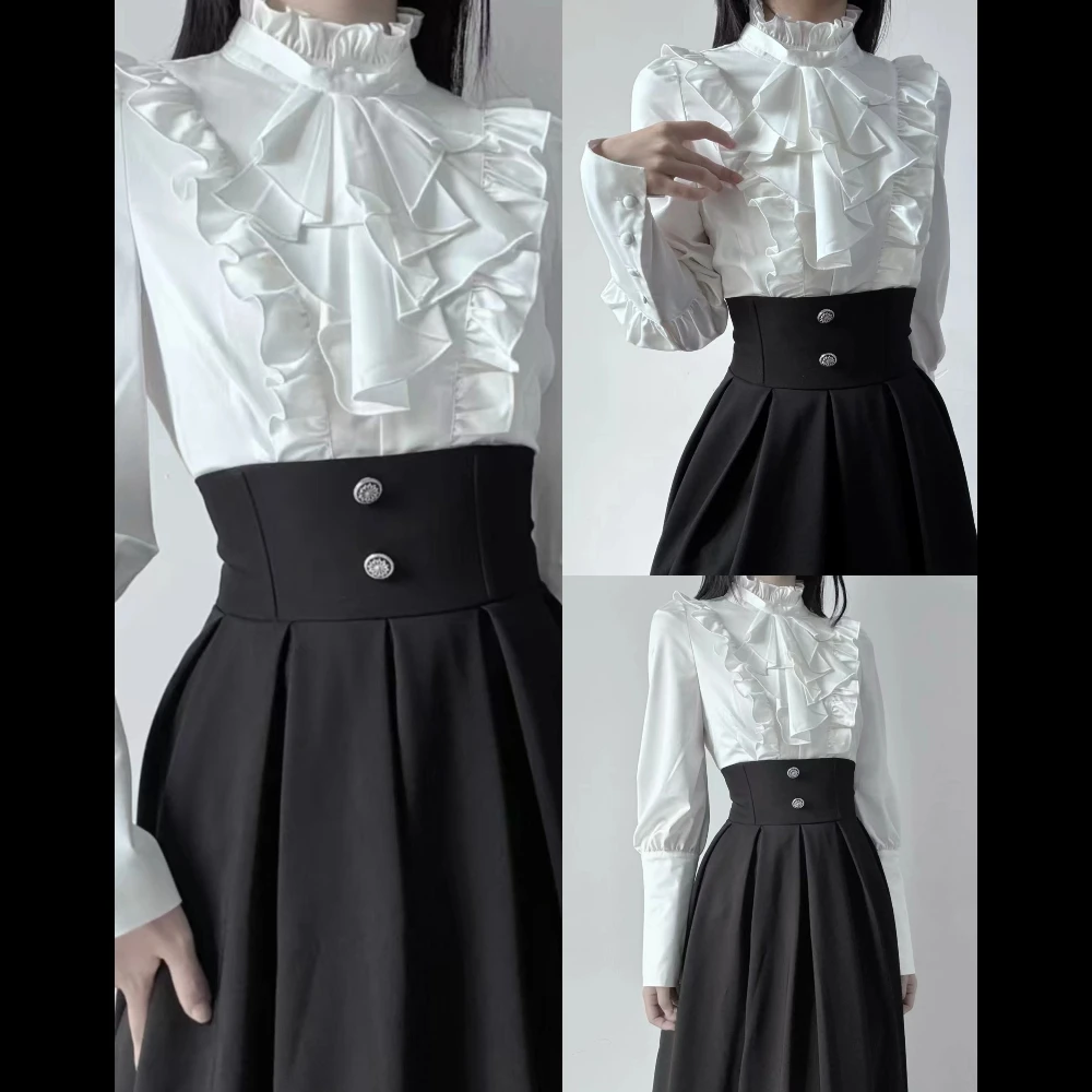 - Ode to Nobility - Gothic Lolita Mutton Sleeve Shirt, Detachable Jabot by Nightingale Girl PRE ORDER / 2 months view 2