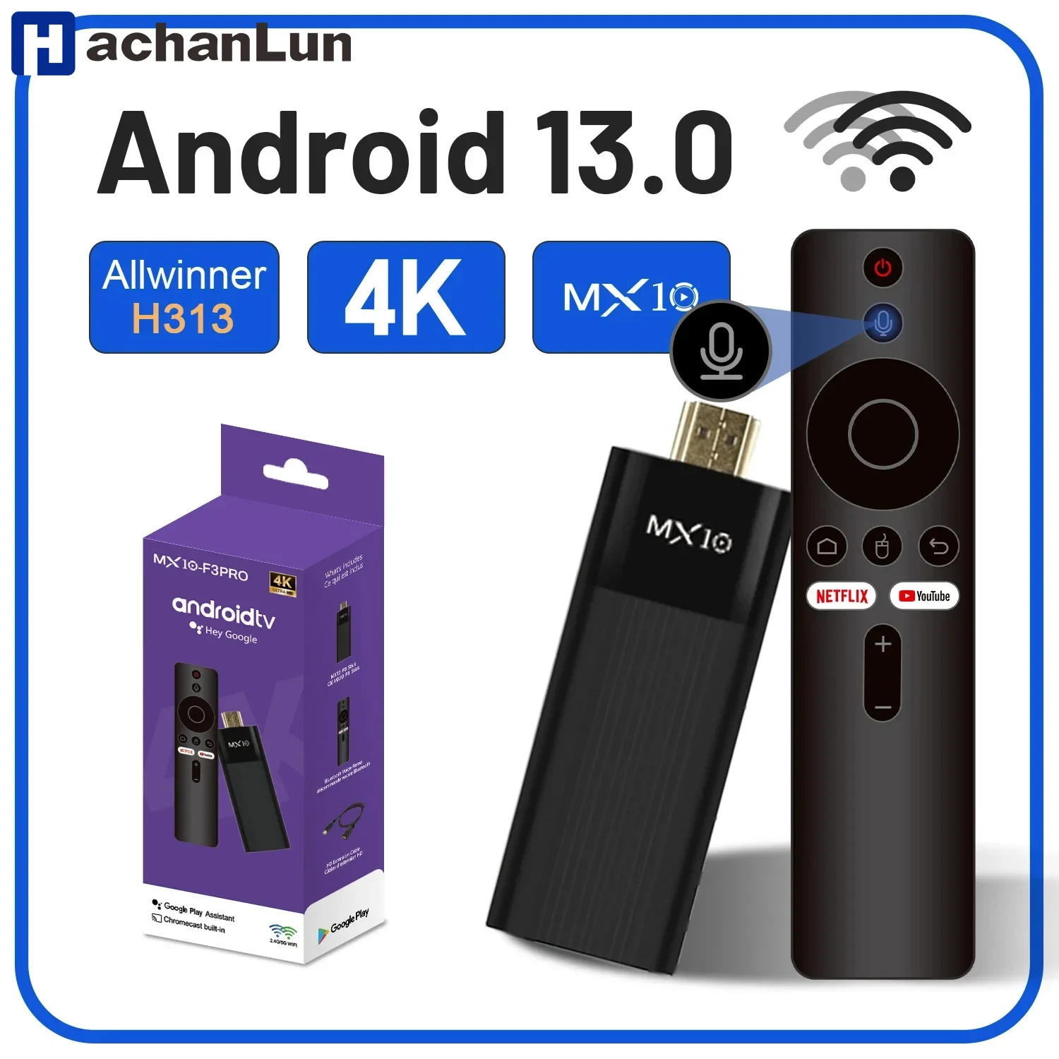 

HACHANLUN 4K MX10 F3 PRO TV Stick 4k Fire TV Stick Пульт дистанционного управления Android TV Stick Quad Core Firestick 4k