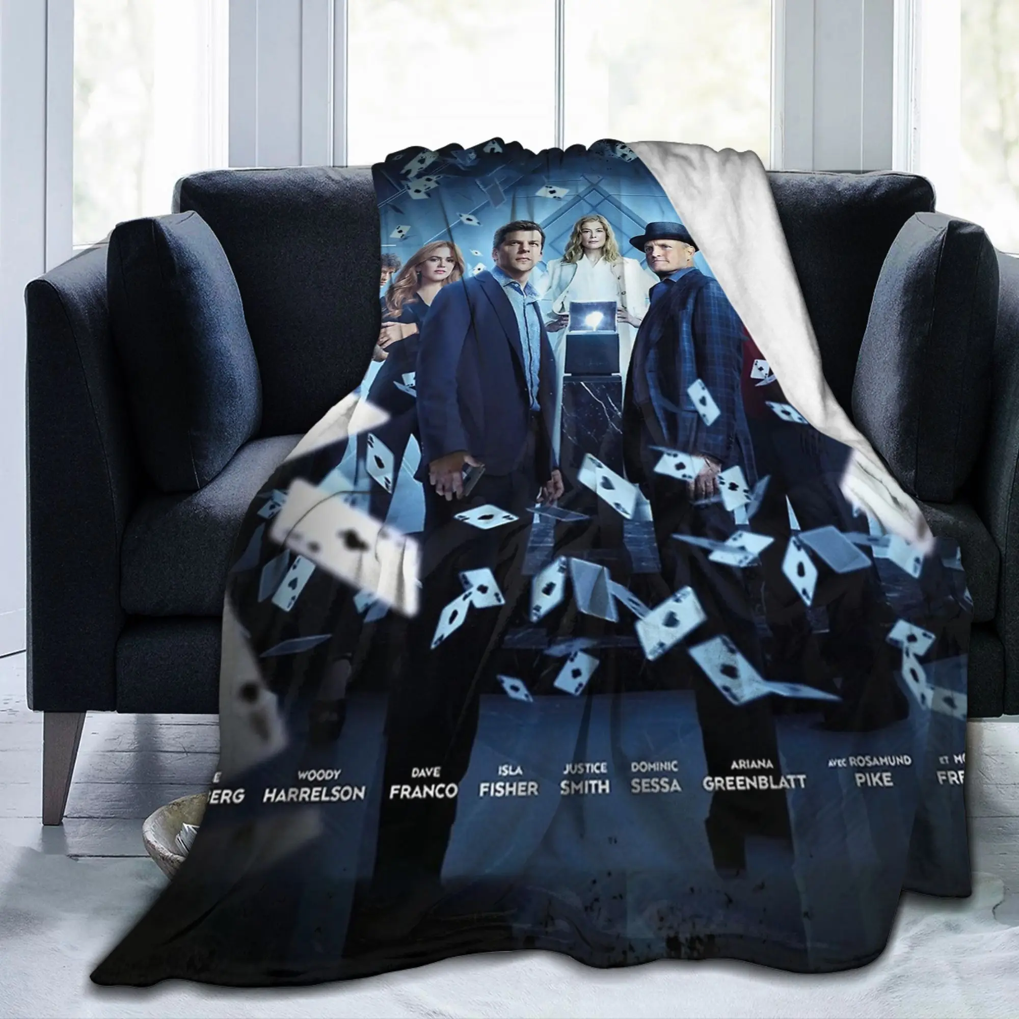 Now You See Me 3 Magic Movie Fleece Blanket Daniel Atlas Funny Throw Blankets for Bedspreads 150*125cm Warm
