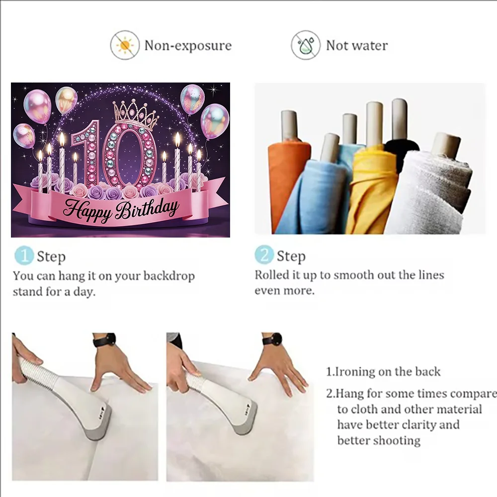 Happy 10th Birthday Party Decorations Boy Girl 10 Years Old Black Pink Gold Glitter Balloon Backdrop Level 10 Kid Party Supplies