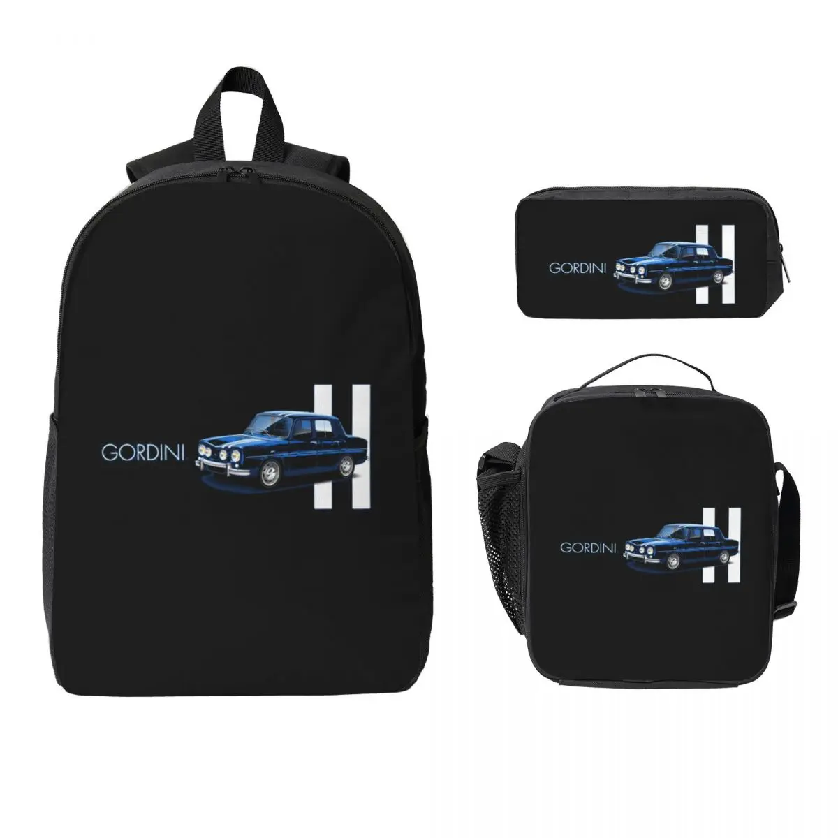 

Car R8 Gordini Premium Backpack Boys Girls BookBag School Bag Laptop Shoulder Bags 3ps Insulated Lunch Bag Pencil Case
