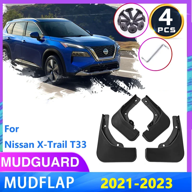 

For Nissan X-Trail XTrail Rogue T33 2021~2023 Front Rear Mudguards Wheel Protector Splash Guards MudFlap Fender Auto Accessories