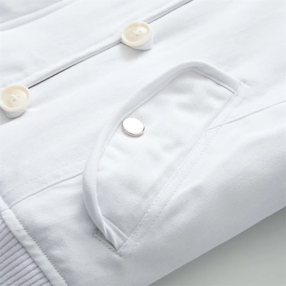 سترة نسائية شتوية جديدة بتصميم عصري وياقة من الفرو قابلة للفصل وجيب قصير من قماش الدنيم #4