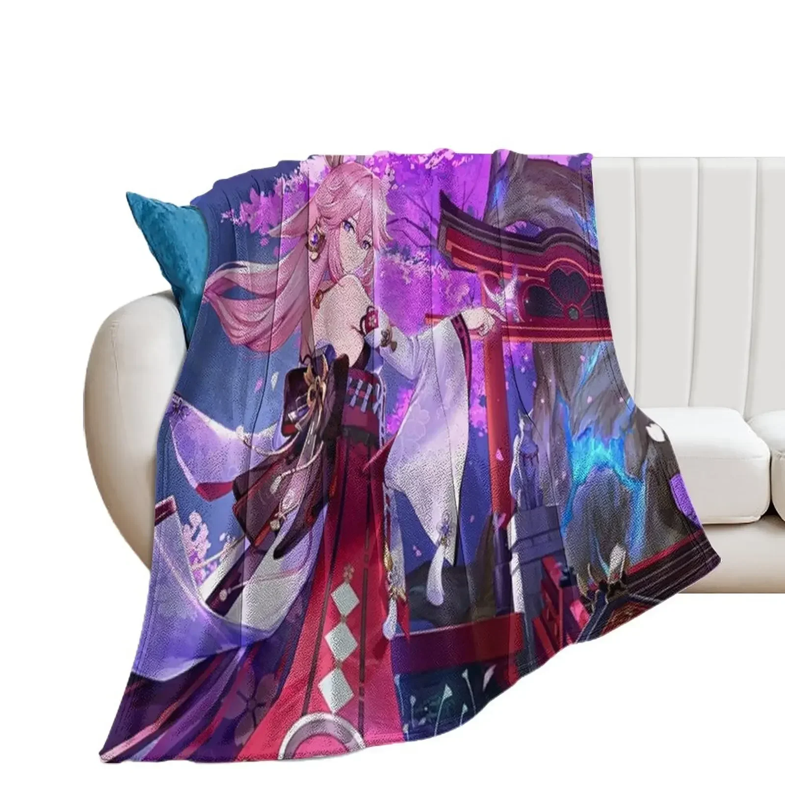 

Yae Miko - Genshin impact Throw Blanket Decoratives Luxury Brand Sleeping Bag Thins Blankets