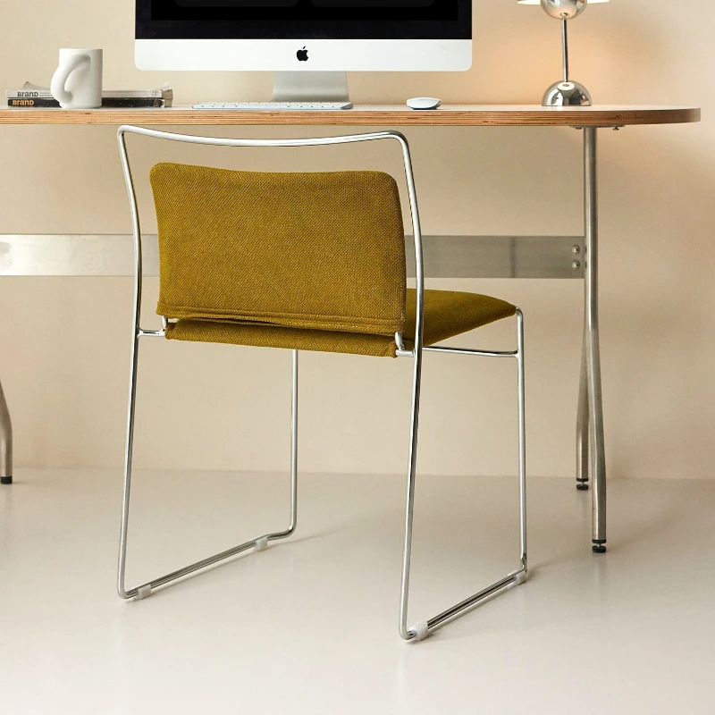 

Medieval Bauhaus dining chair Nordic designer high-end home study chair Cafe soft bag Furniture Mecedora Furniture Home