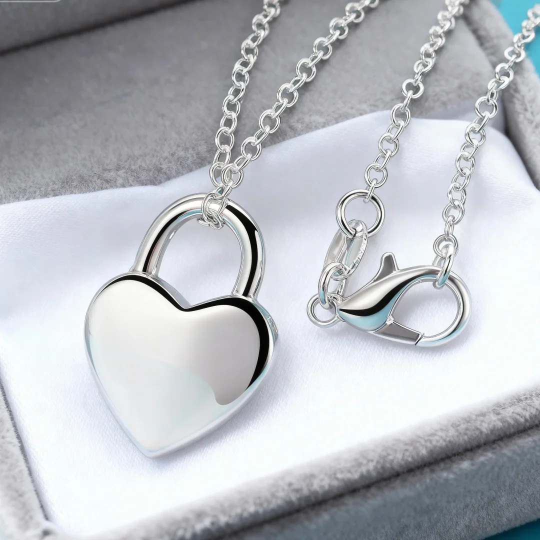 Special offer 925 Sterling Silver noble heart Lock necklace for women fashion designer wedding party giftS Costume jewelry