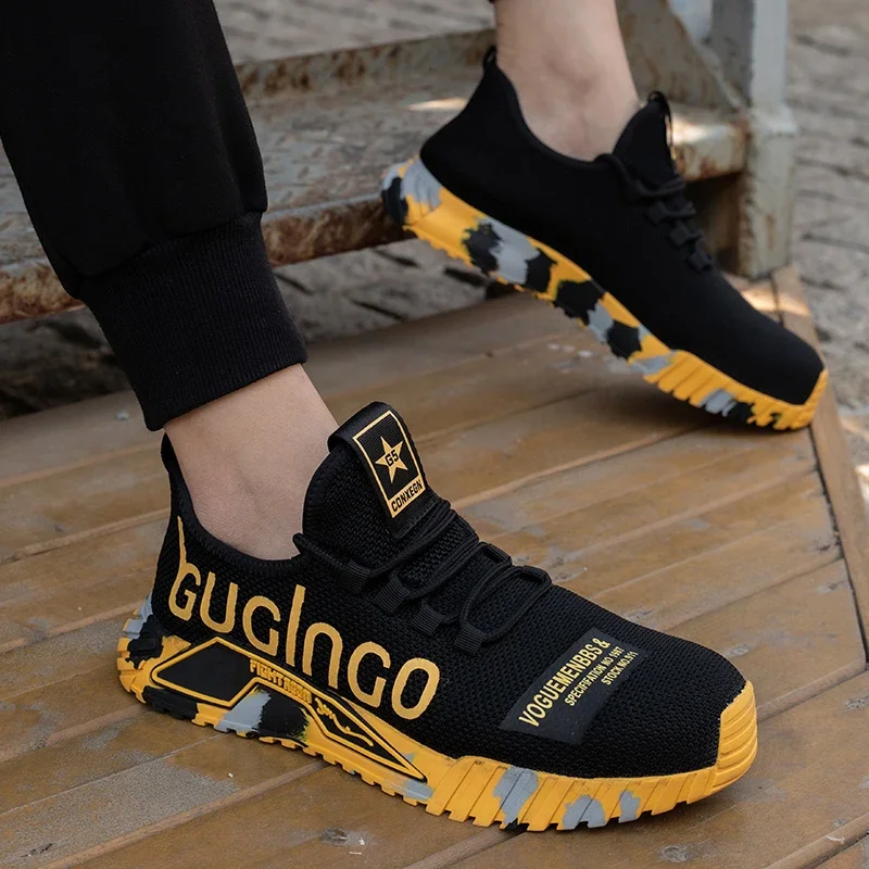 Puncture Proof Breathable Work Safety Boots Anti-stab Safety Shoes Men Steel Toe Shoes  Man Construction Work Shoes Male Sneaker