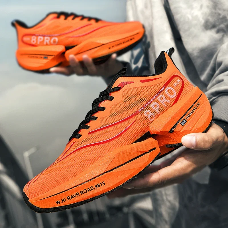 Men\'s Sneakers Carbon Plate Marathon Racing Cushioning Anti-slip Running Shoes Thick-soled Wear-resistant Couple Tennis Shoes