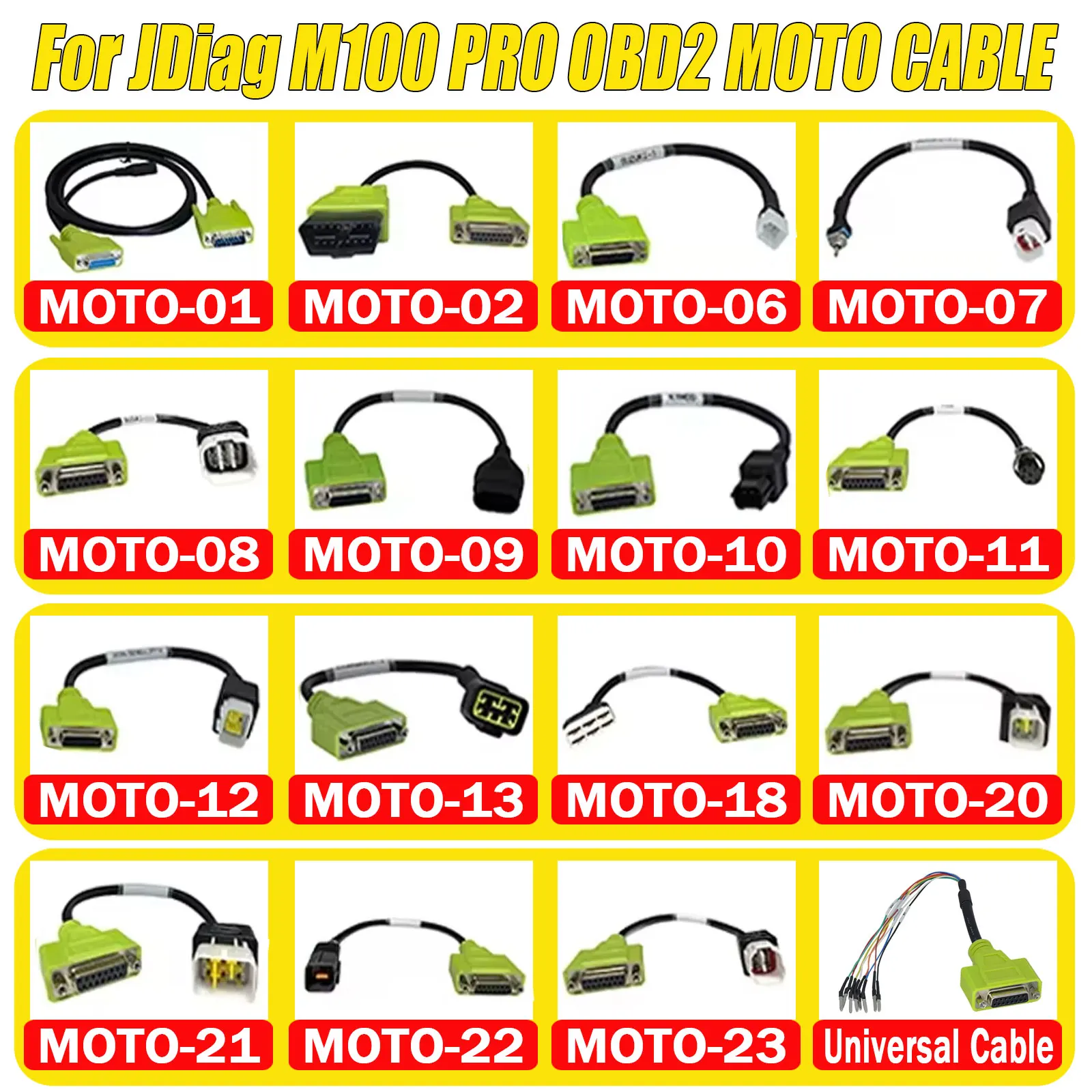 

For Yamaha Honda Kawasaki Suzuki KTM For JDiag M100 PRO Motorcycle Locomotive EFI Inspection Cable OBD2 Diagnostic Tool Cable