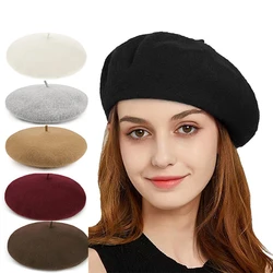 Autumn Winter Beret Hats Fashion Women French Painter Hat Girls Trendy Solid Color Berets Artist Style Warm Ladies Cap