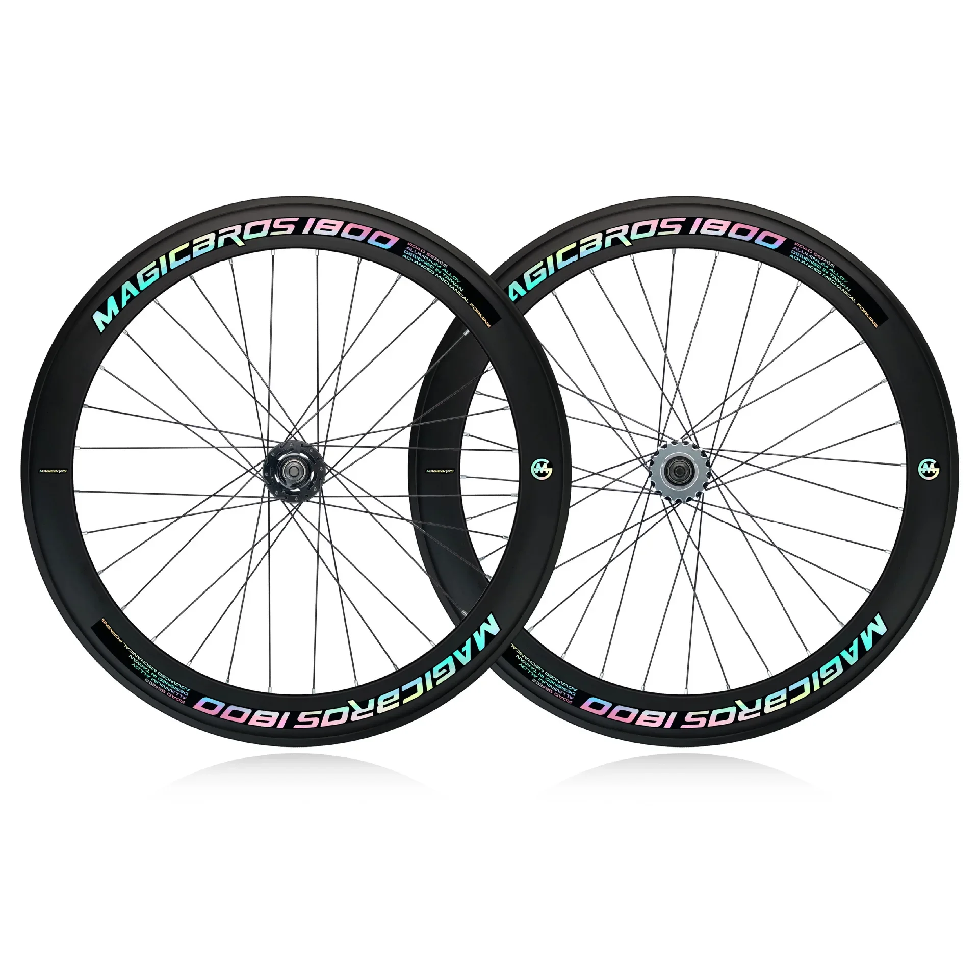 MAGICBROS 1800 完組ホイール ピスト 前後セット MAGICBROS 700C 固定ギアバイクホイールセット Vブレーキ 40MM/60MM