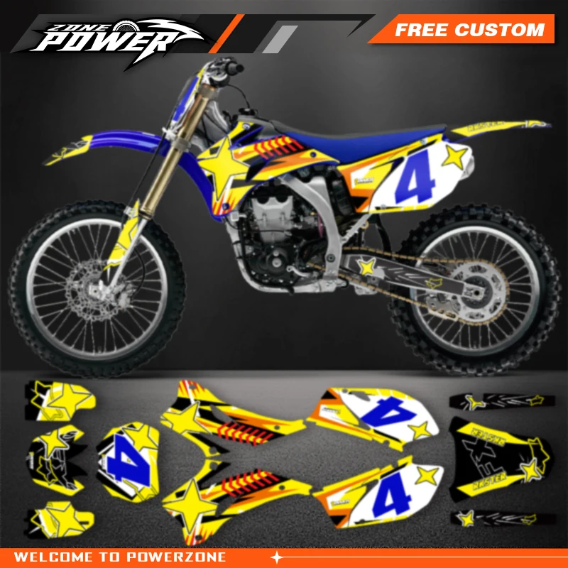 

Powerzone для YZF 2006, 2007, 2008, 2009, для Yamaha YZF250 YZF450 YZF 250 450, графический фон для мотоцикла, наклейки 16