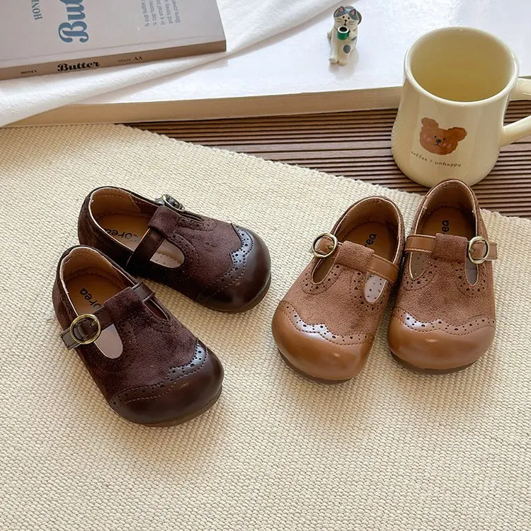 

Кожаная обувь для малышей, матовые милые классические детские туфли на плоской подошве с Т-образным ремешком 21–30, однотонные, унисекс, Мэри Джейн для детей
