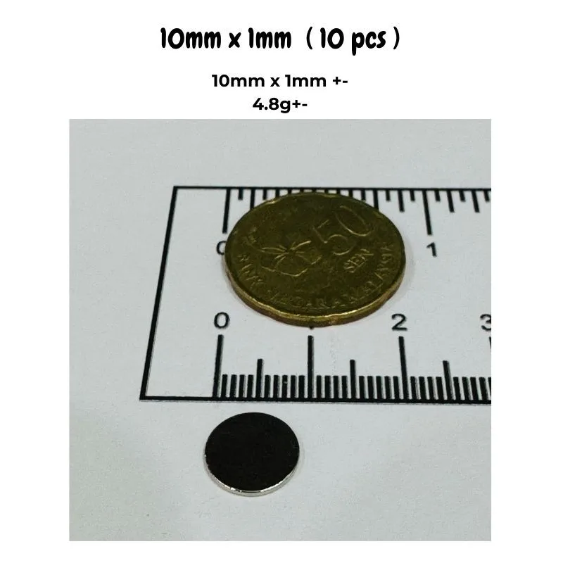 10/20/50 قطعة 10x1 مللي متر مغناطيس دائري رفيع للغاية ، قرص مسطح كبير قوي للحرف اليدوية والعلامات ومشاريع ذاتية الصنع #5