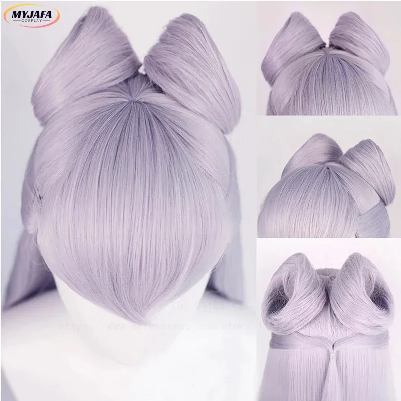 แคนดี้ 2025KDA วิกผมเอเวลีนที่เลวร้ายที่สุด LOL คอสเพลย์ยาวสีฟ้าสีม่วงพร้อมซาลาเปาผมสังเคราะห์ทนความร้อนอะนิเมะวิกผม +