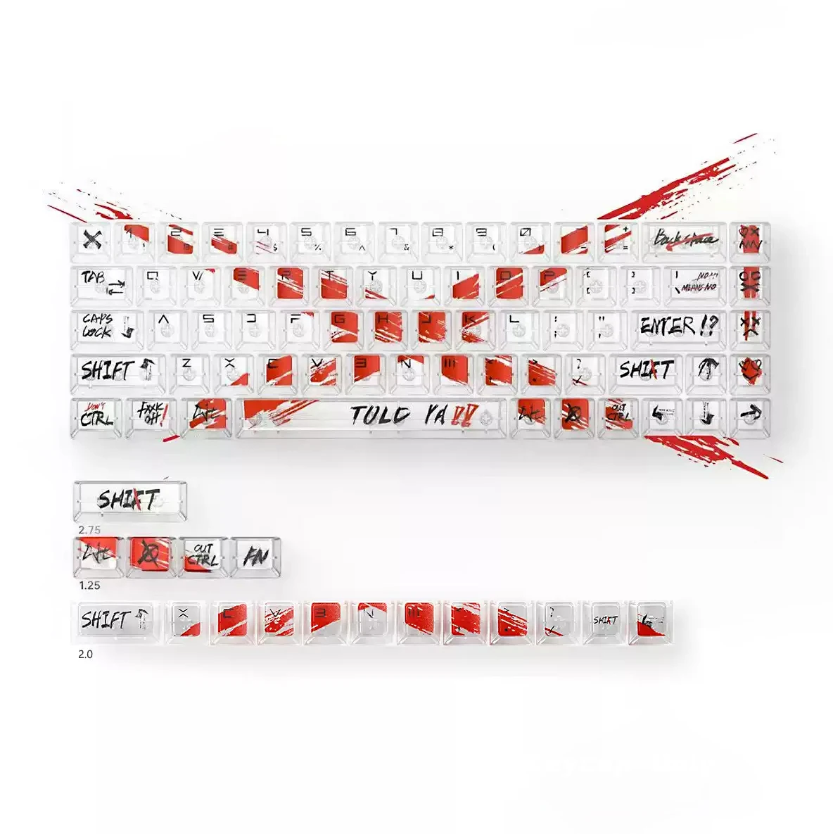 

Keytok XXX Keycap Told Ya!! Keycap UV Cherry Profile Invalid objection keycap for mx keyboard 87 104 xd64 BM60 BM65 BM68 BM80