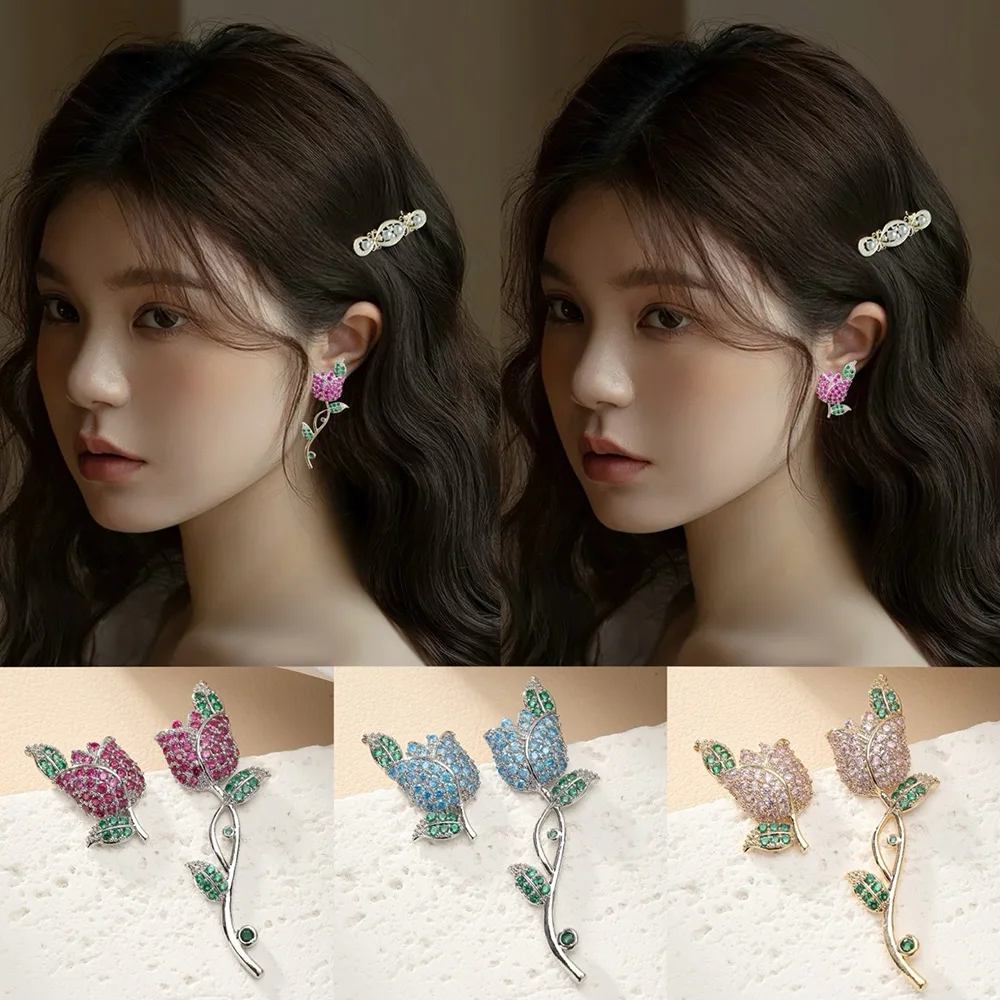 

Missvikki New Luxury Gorgeous Flower Drop Earrings For Women Wedding Party Shiny Full CZ Earrings Fashion Jewelry High Quality