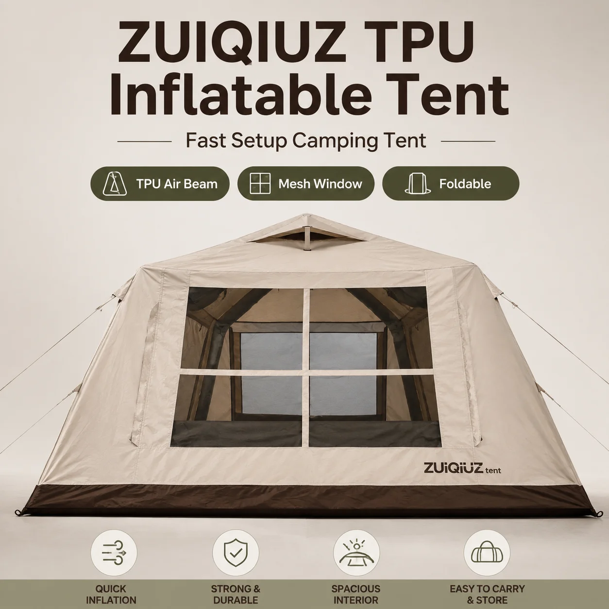 TPU inflatable tent for camping self-inflating tent, portable tent TPU Air Beam Inflatable Tent Large Family Camping Te