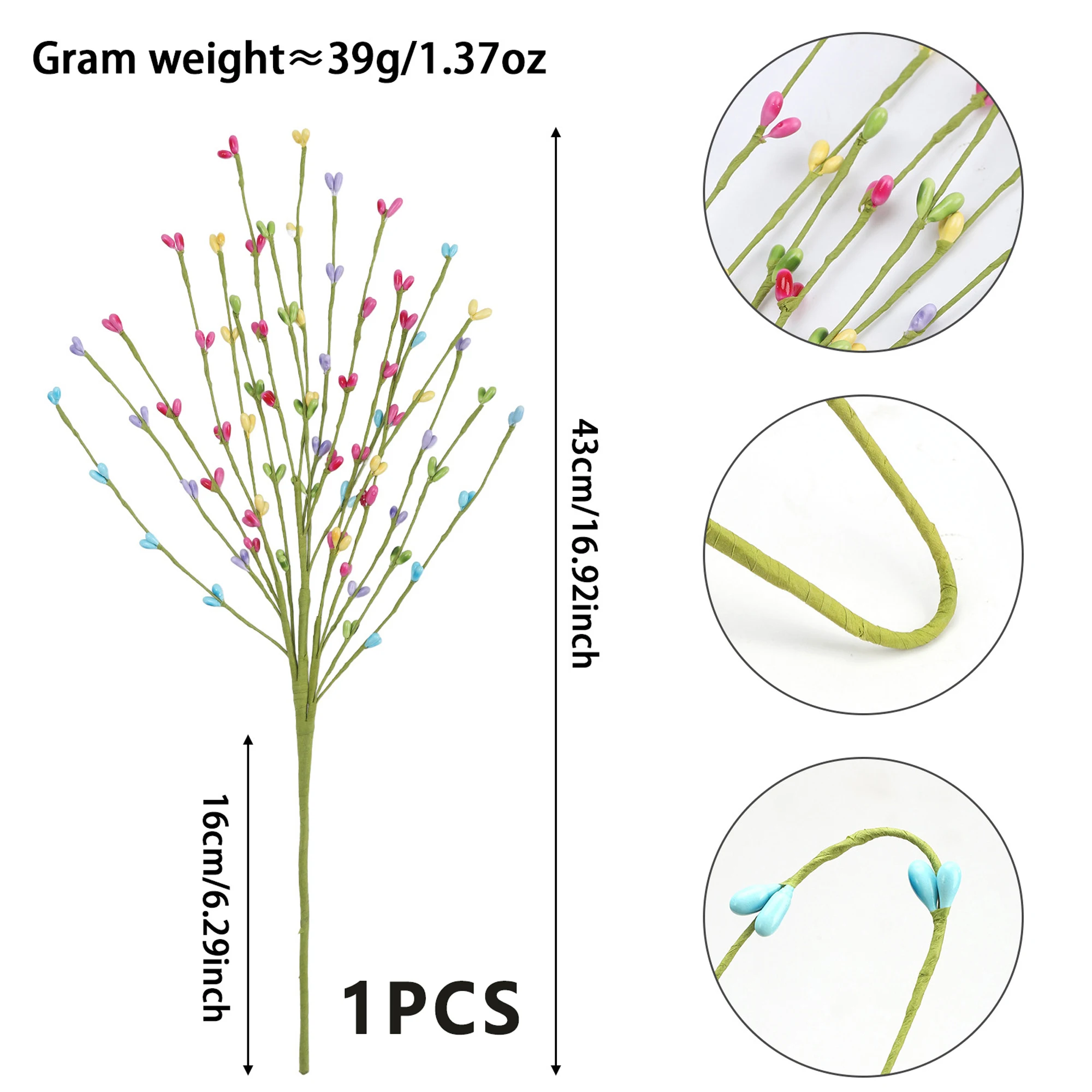 

Весенняя цветочная композиция: искусственный букет тюльпанов с разноцветными ягодными стеблями для пасхального декора дома и украшения праздничных столов
