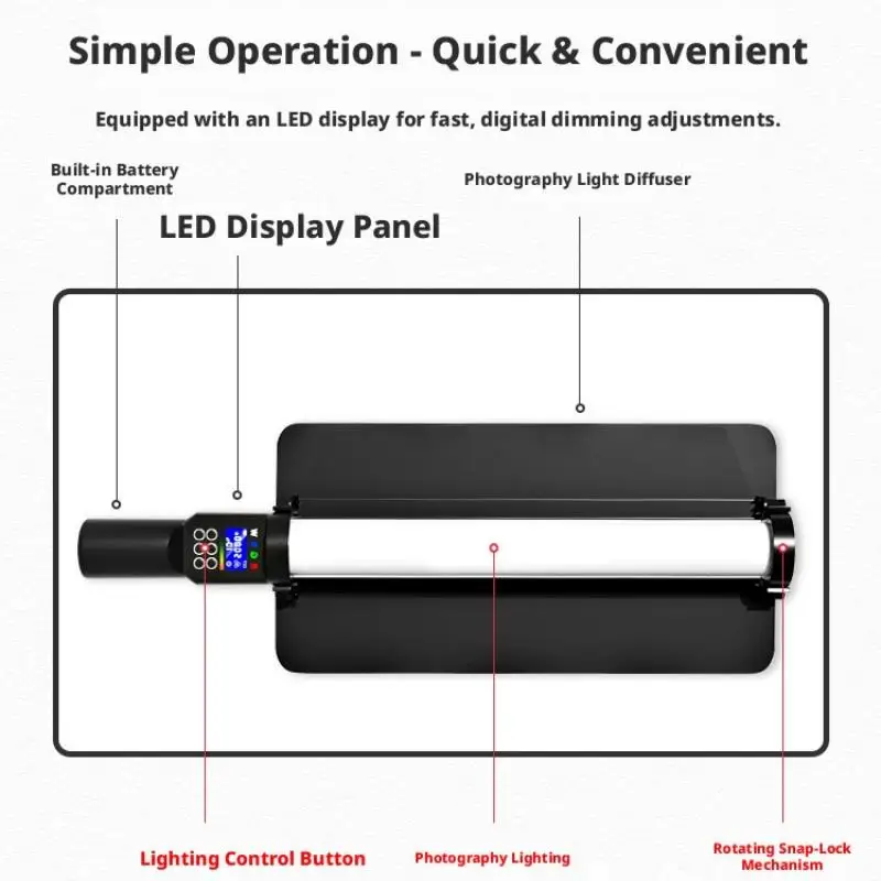 Handheld LED Colorful RGB Stick Light Outdoor Photography Portable Photography Fill Light Taking Photos Videos Lighting Lamp