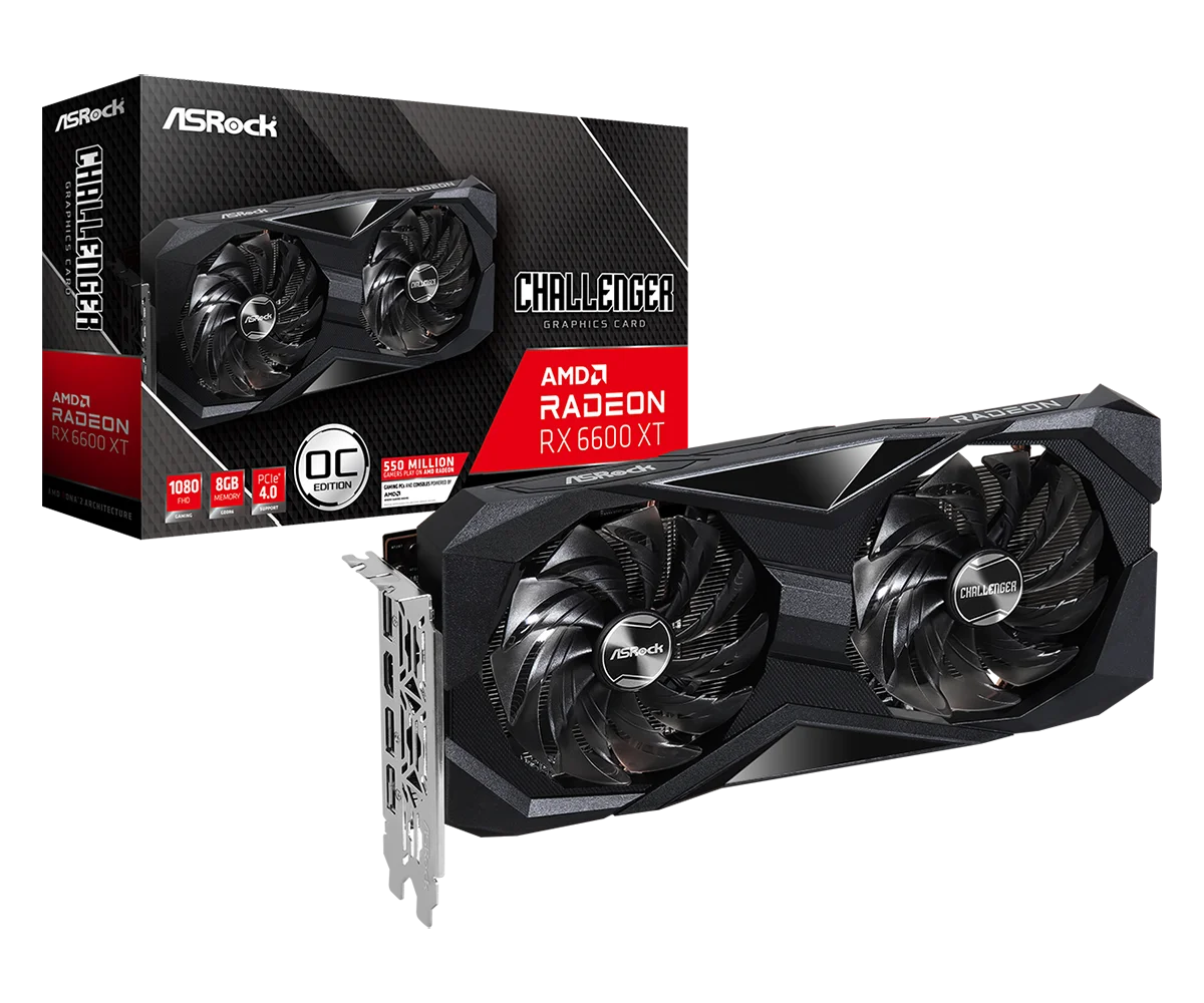 

ASROCK AMD Radeon RX 6600 XT Challenger D 8GB OC GDDR6 128-bit 6600XT Video Cards GPU Graphic Card DeskTop