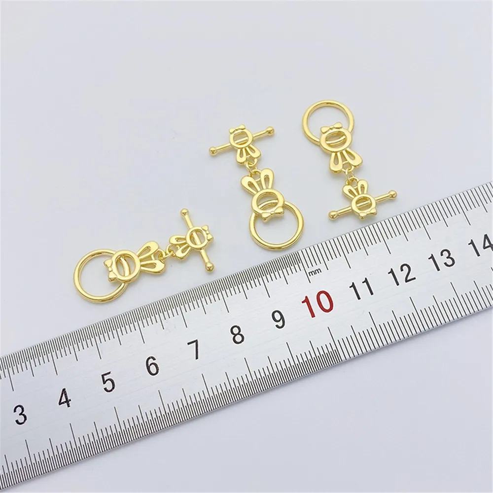 14K Gold-coated Rabbit Ring OT Buckle Handmade Diy Bracelet Necklace Connected Finishing Buckle Jewelry Accessories Materials