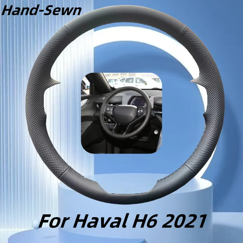 

Car Steering Wheel Cover Hand-Sewn Microfiber Leather For Haval H6 2021 Car Interior Accessories