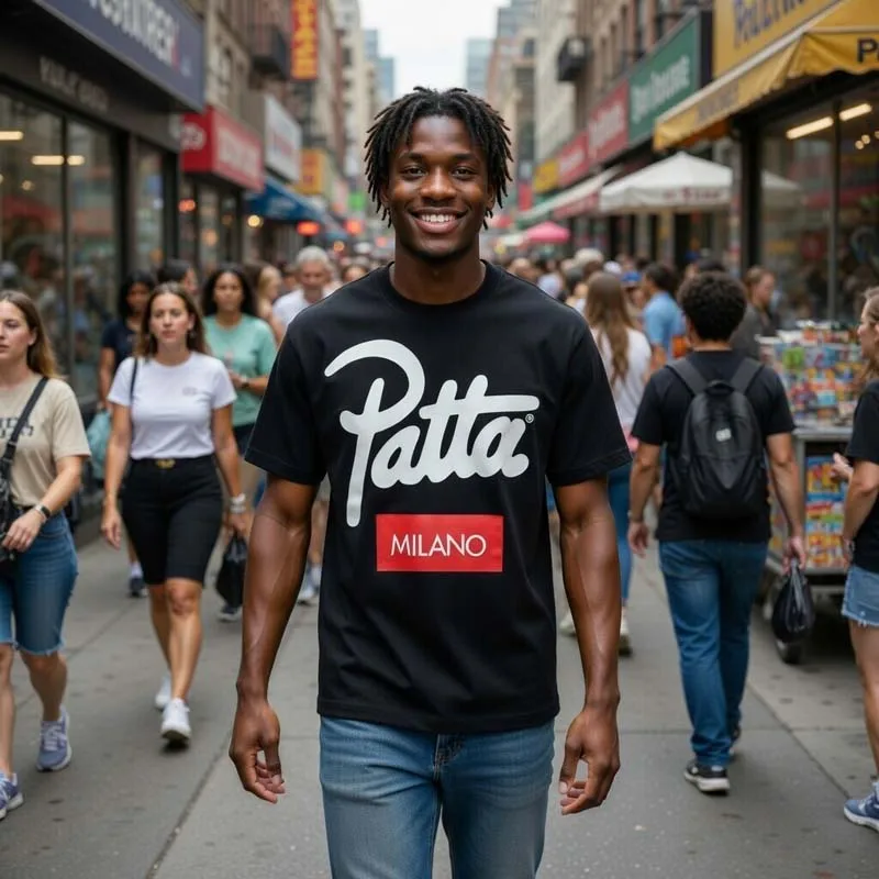 Patta Big Logo Milano Box Print Oversized Cotton T-Shirt Short Sleeve Streetwear Casual Tee Unisex Spring Summer 2026 New