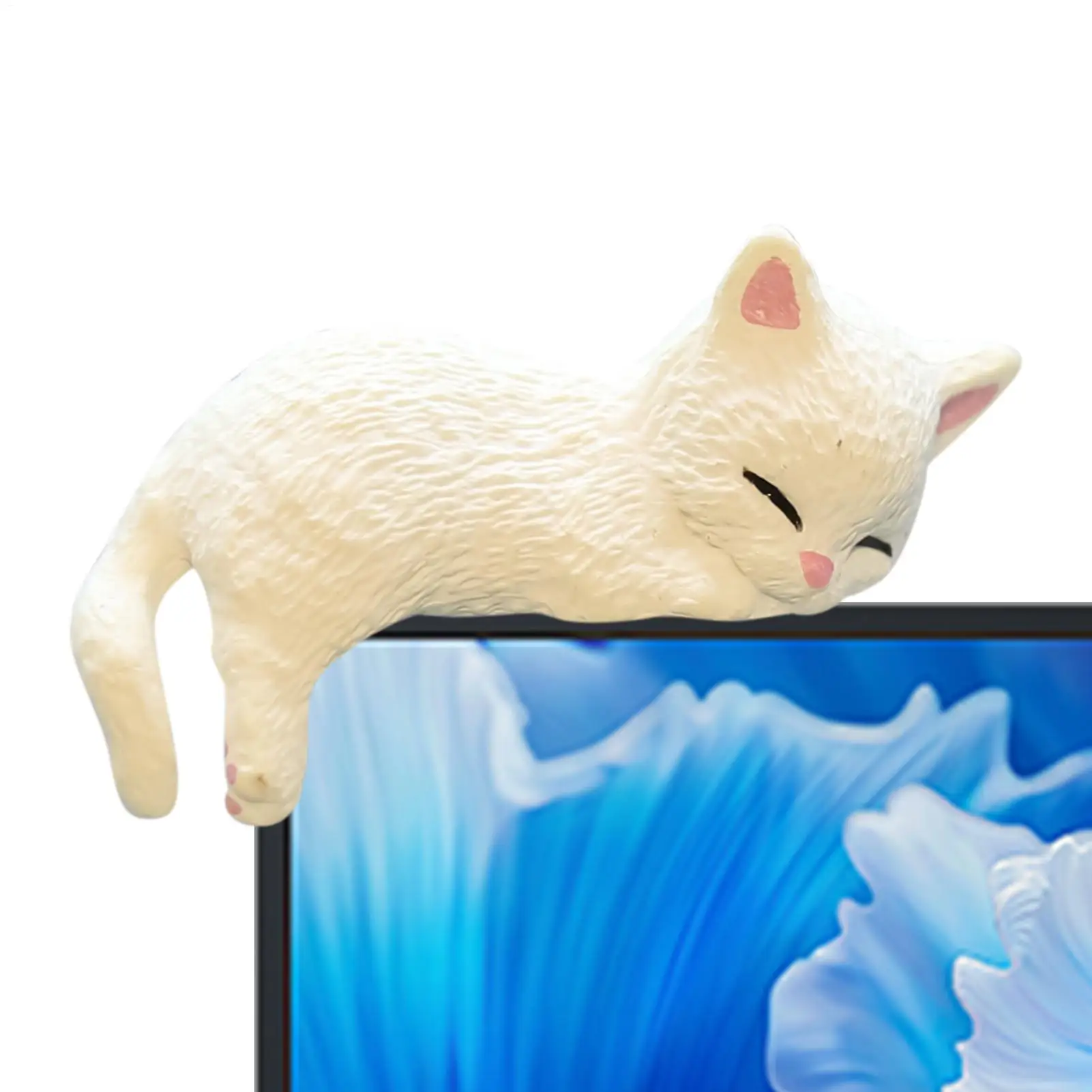 Miniature Cat Figurines Small Animal Kitten Statues Creative Miniature Cat Statues for Home Workplace Car Aquarium Monitor
