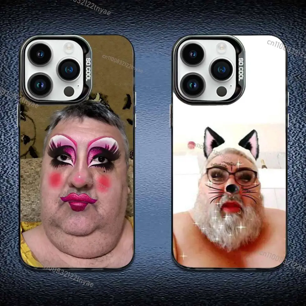 

INS Cool Ugly Man Funny Phone Case IMD For IPhone 17,16,15,14,13,12,11 Pro Max Plus Color Silver Black Cover