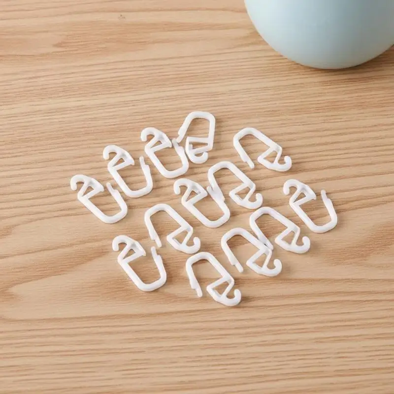 Curtain Track Hooks White Durable Plastic Smooth Gliding 50 Pcs for Home Office Dorm Curtain Hanging