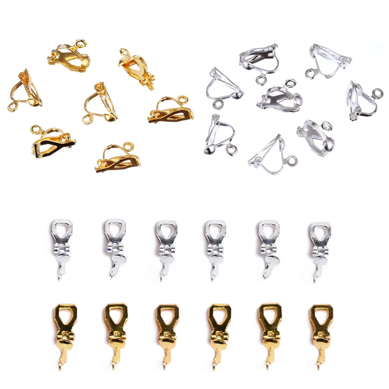 20Pcs 10*12mm Clip-on Earrings Ear Clip DIY Handmade Earrings Findings Jewelry Parts Wholesale
