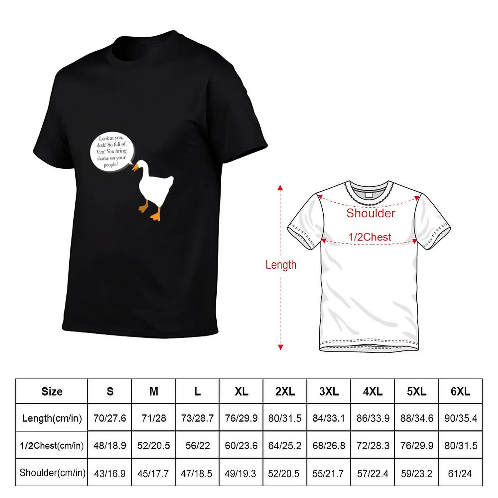 Goose from James Acaster’s Sloth Fable Story T-Shirt Big Size Simple T-Shirt