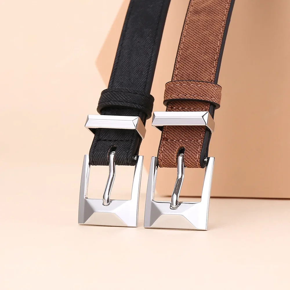 Ladies' Luxury Leather Belt Versatile Decoration High-end Feeling Jeans Belt Simple and Fashionable Needle Buckle