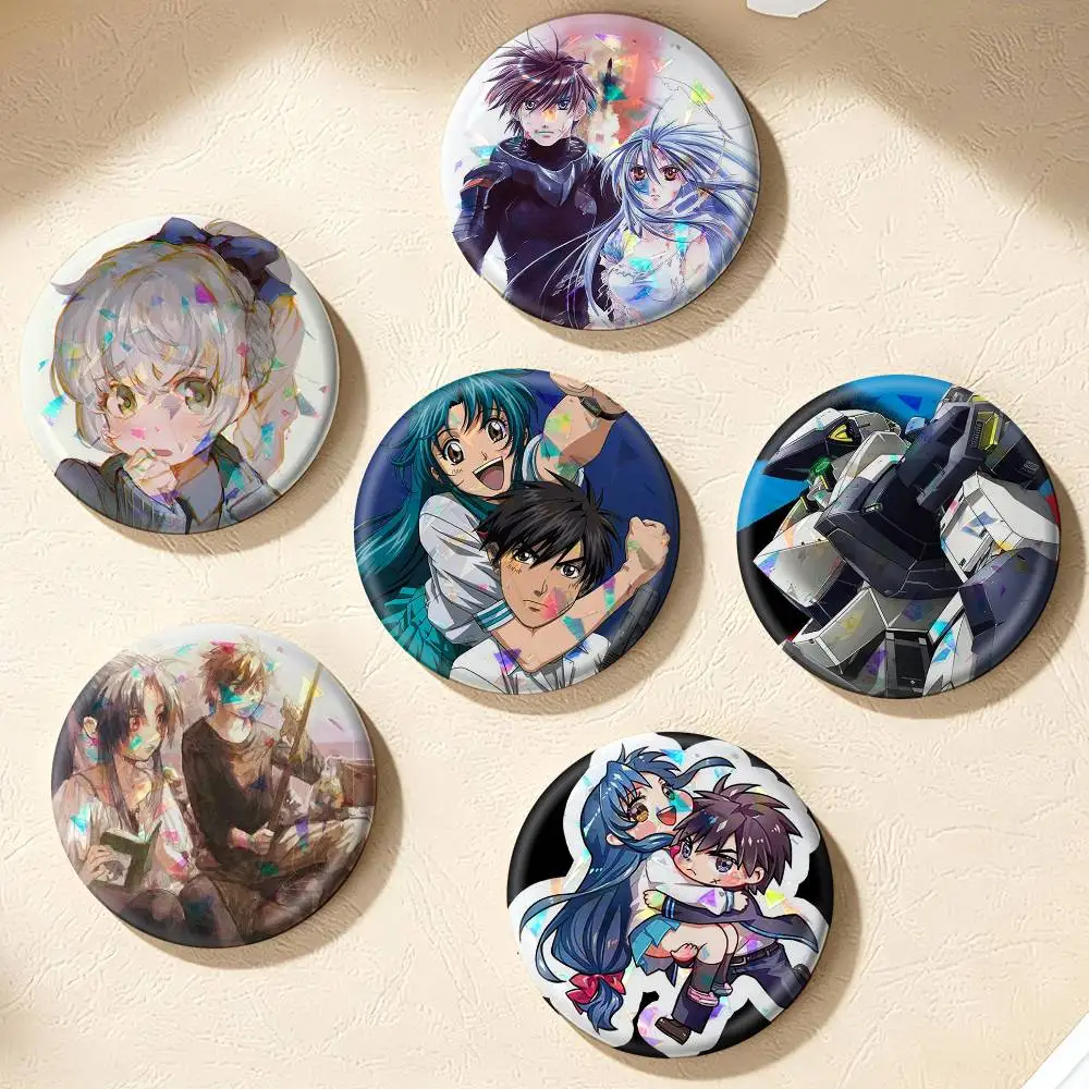 Full Metal Panic Anime  75mm 44mm 25mm Accessories Toys Badge Brooch Backpack Hat Pins