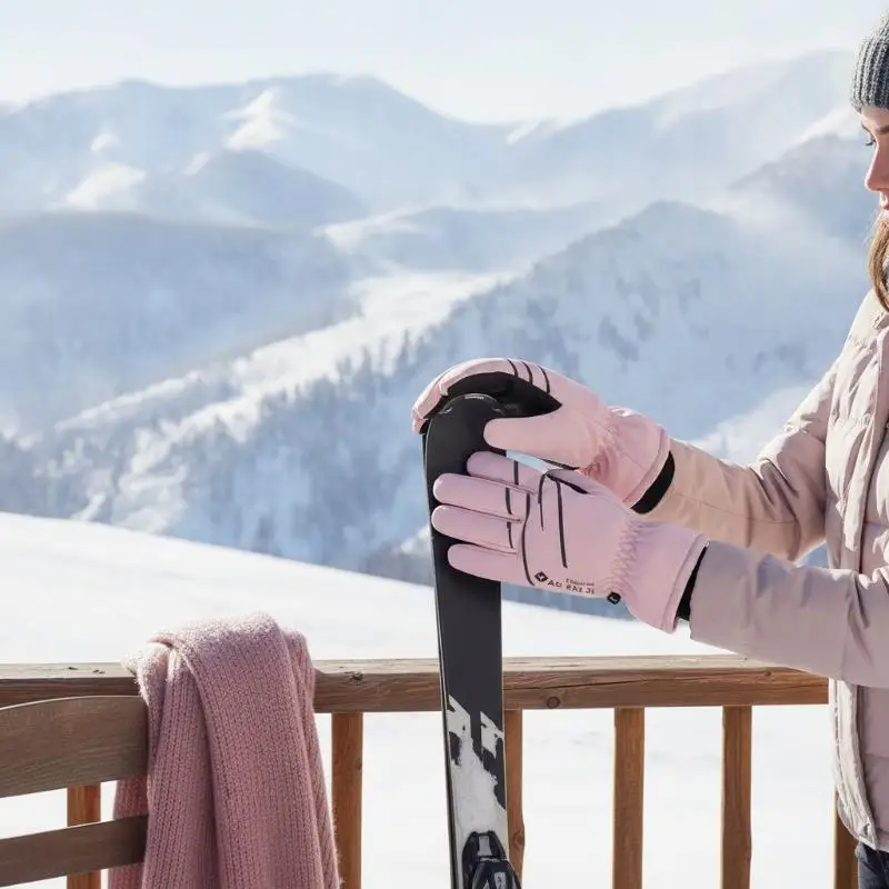 Winterwarme, dicke Skihandschuhe für Damen und Herren, Touchscreen-fähig, rutschfest, tragbar, mit Tasche, Outdoor-Zubehör für Radfahren und Skifahren. – Detail 3