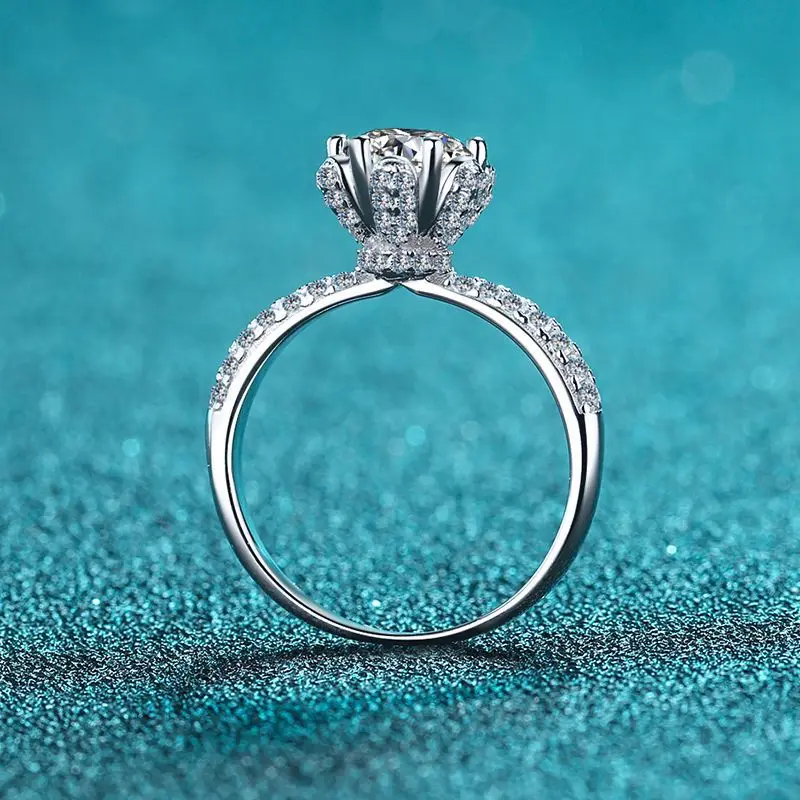 1-5CT D Color Moissanite Engagement Ring for Women 925 Sterling Silver Gold Plated Solitaire Rings Wholesale