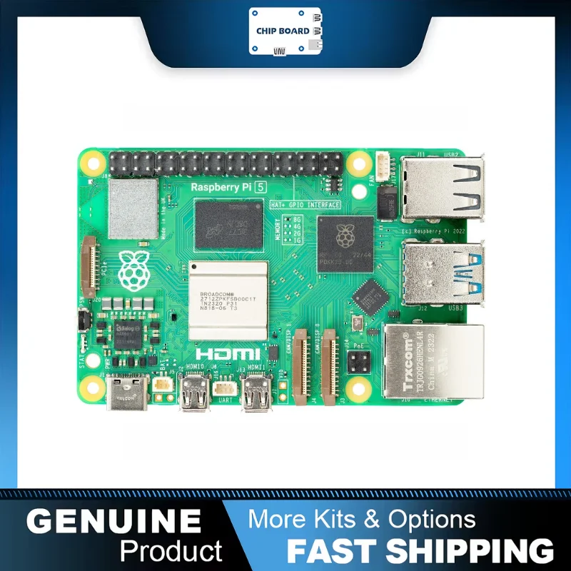 

Raspberry Pi 5, варианты конфигурации оперативной памяти, процессор BCM2712, 2,4 ГГц четырехъядерный 64-битный процессор Arm Cortex-A76, на базе контроллера ввода/вывода RP1 D