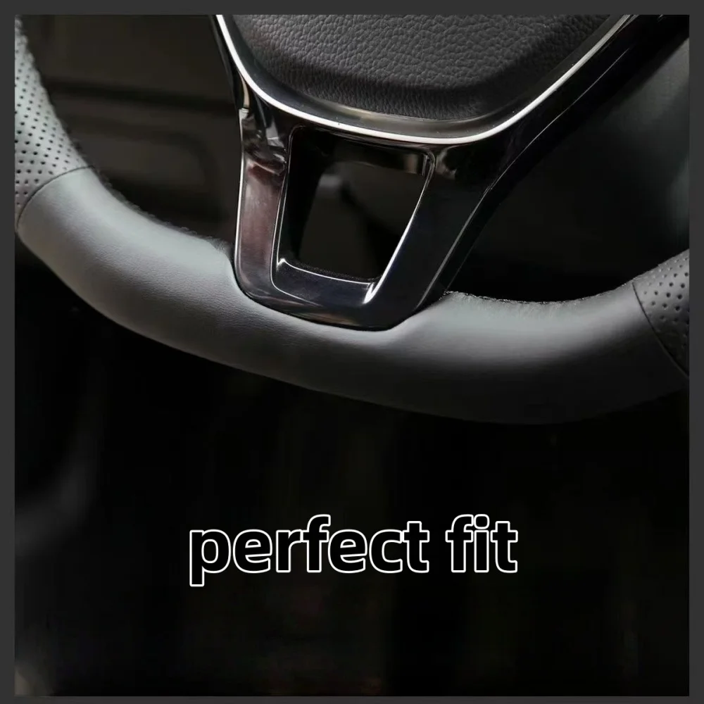 Car Interior Hand Stitched Wear Resistant Artificial Leather Steering Wheel Cover For Seat Leon (Mk2) 2006-2008 Ibiza (6L) 2007