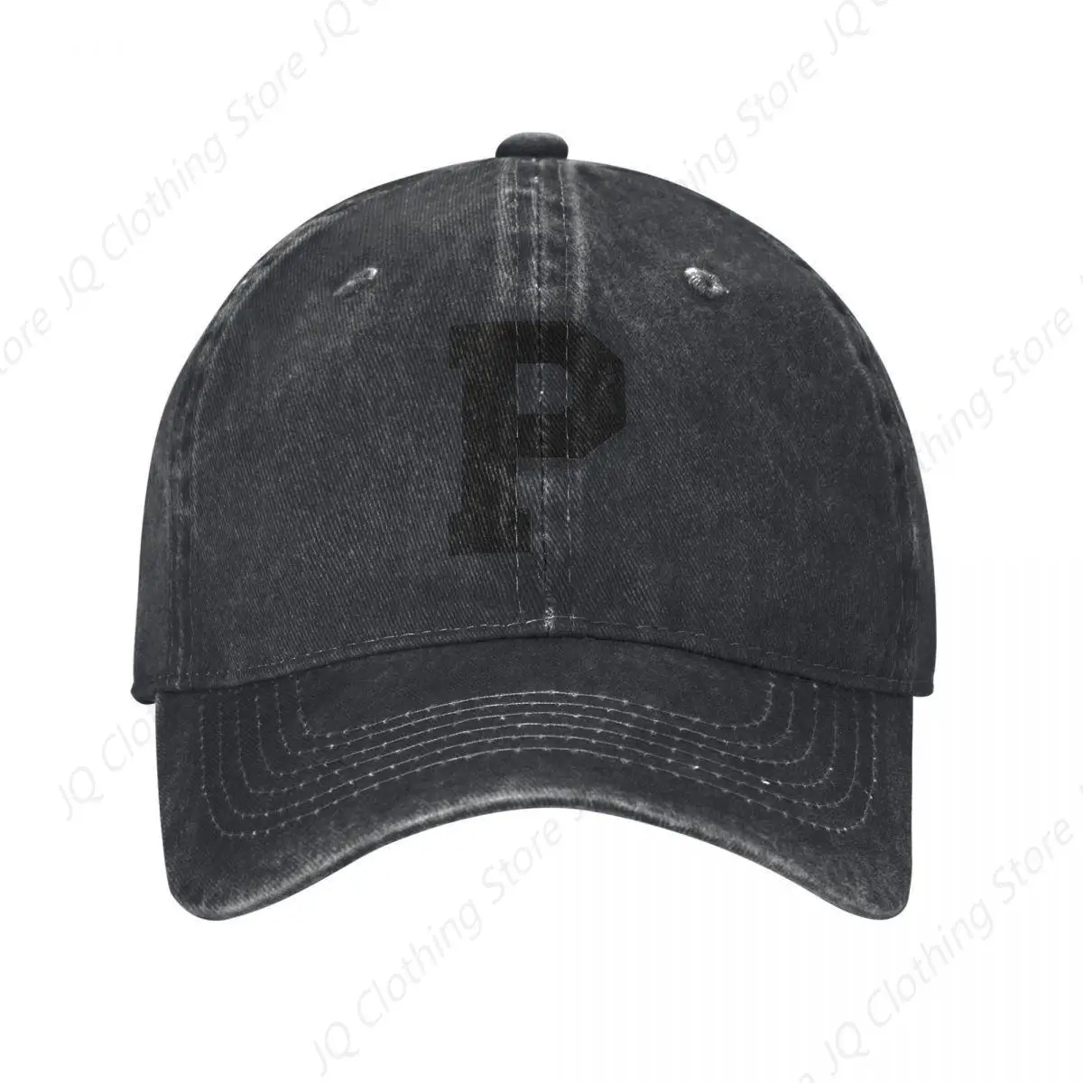 

Vintage Alphabet Black P Sports Letter P Baseball Cap Unisex Style Distressed Denim Washed Sun Cap Outdoor Workouts Caps Hat