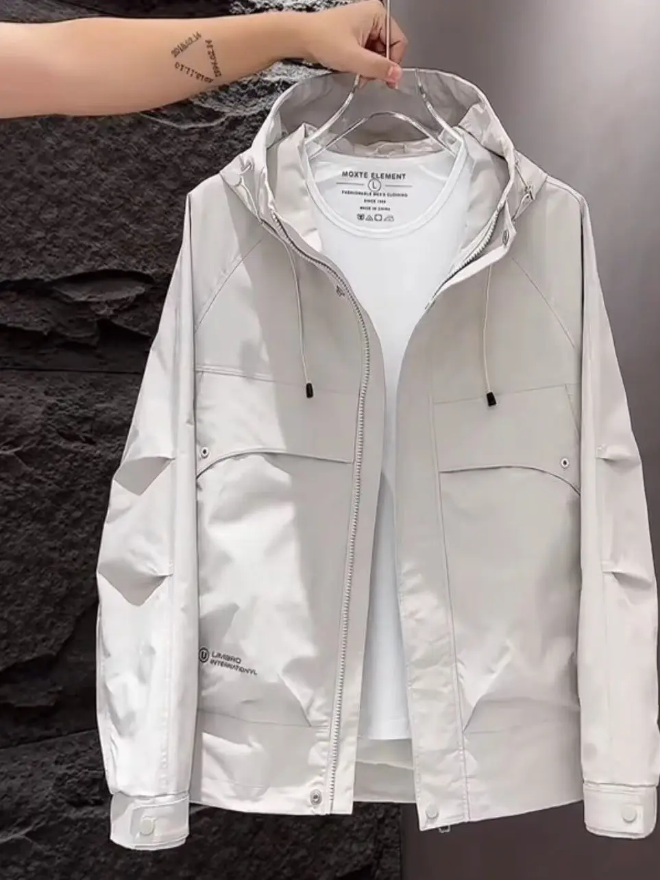 

Модная мужская куртка с капюшоном, осень 2024, повседневная модная цветная уличная одежда, длинная застежка-молния из полиэфирного волокна