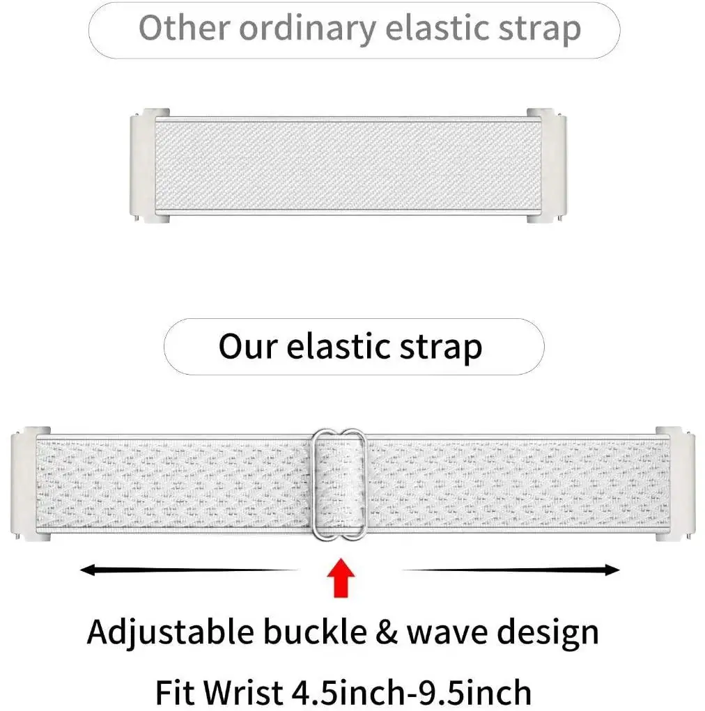 Elastic Woven Loop Strap for Fitbit Versa 3 2 4 Versa Lite Band Adjustable Nylon Sport Watchband Bracelet for Fitbit Sense Band