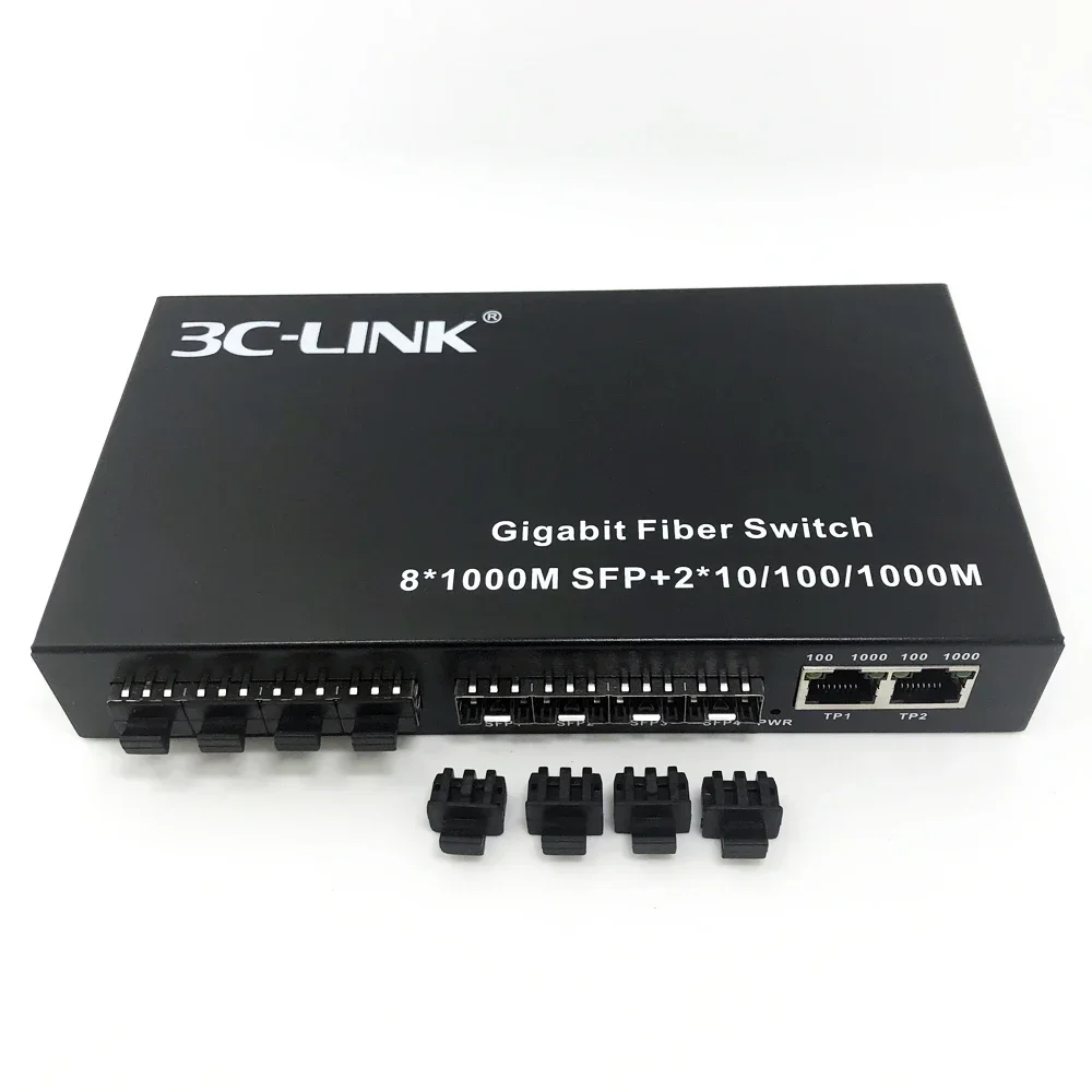 switch 8 port sfp slots+ 1 X 10/100/1000 Fiber Media Converter for different 1000M SFP module