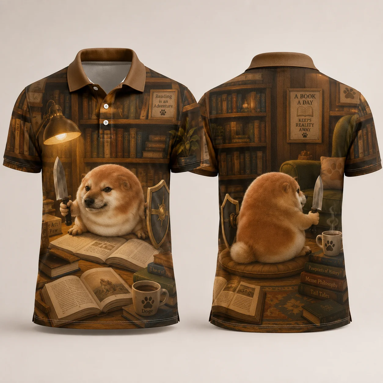 What The Dog Doing Shiba Inu Coffee Shop Polo Shirt Funny Meme Dog Warrior 3D Print Quick Dry Breathable Casual Summer Top 2026
