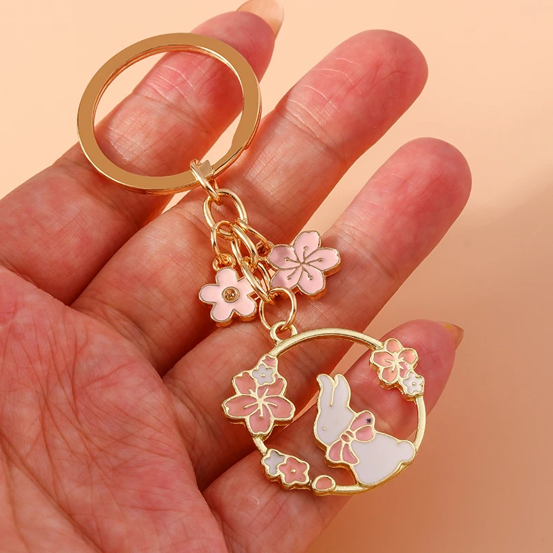 Aihua neue niedliche Schlüssel bund Emaille Tier Frosch Hund Ente Kaninchen Schlüssel bund für Frauen Handtasche Anhänger Zubehör DIY Schmuck Geschenke – Detail 25